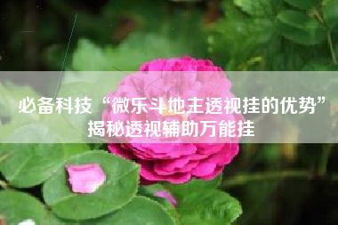 必备科技“微乐斗地主透视挂的优势”揭秘透视辅助万能挂