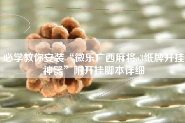 必学教你安装“微乐广西麻将a3纸牌开挂神器”附开挂脚本详细