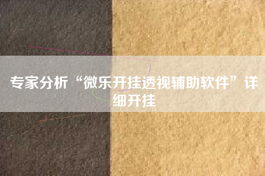专家分析“微乐开挂透视辅助软件	”详细开挂