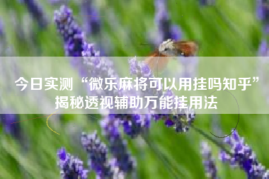 今日实测“微乐麻将可以用挂吗知乎”揭秘透视辅助万能挂用法