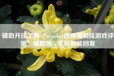 辅助开挂工具“wepoker透视辅助挂游戏评测”辅助器 - 实时智能回复