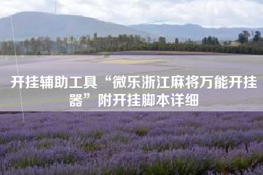 开挂辅助工具“微乐浙江麻将万能开挂器”附开挂脚本详细