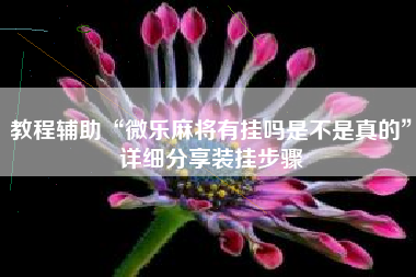 教程辅助“微乐麻将有挂吗是不是真的”详细分享装挂步骤