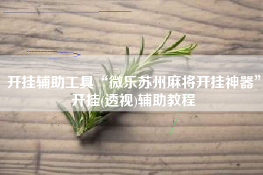 开挂辅助工具“微乐苏州麻将开挂神器”开挂(透视)辅助教程