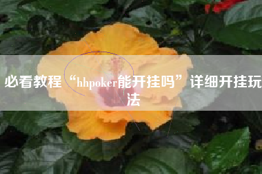 必看教程“hhpoker能开挂吗”详细开挂玩法