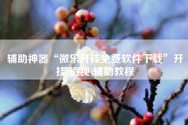 辅助神器“微乐开挂免费软件下载”开挂(透视)辅助教程