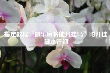 指定教程“微乐麻将能开挂吗	”附开挂脚本详细