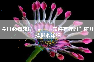 今日必看教程“wepoker软件有挂吗”附开挂脚本详细