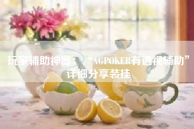 玩家辅助神器：“AGPOKER有透视辅助	”详细分享装挂