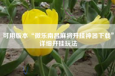 可用版本“微乐南昌麻将开挂神器下载”详细开挂玩法