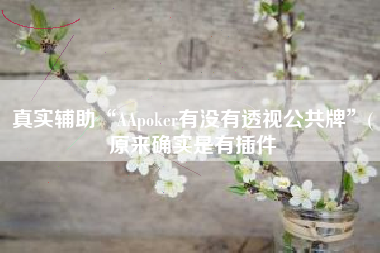 真实辅助“AApoker有没有透视公共牌”(原来确实是有插件