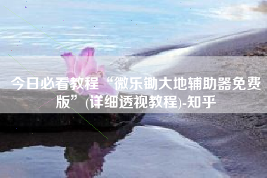 今日必看教程“微乐锄大地辅助器免费版”(详细透视教程)-知乎