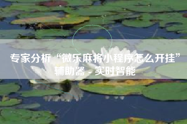 专家分析“微乐麻将小程序怎么开挂	”辅助器 - 实时智能