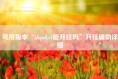 可用版本“hhpoker能开挂吗”开挂辅助详细