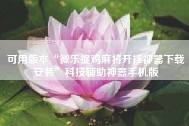 可用版本“微乐捉鸡麻将开挂神器下载安装”科技辅助神器手机版