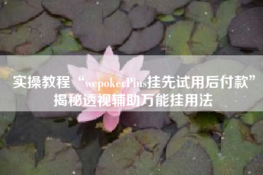 实操教程“wepokerPlus挂先试用后付款”揭秘透视辅助万能挂用法