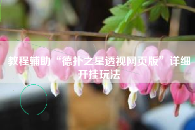 教程辅助“德扑之星透视网页版”详细开挂玩法