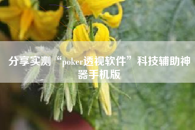 分享实测“poker透视软件”科技辅助神器手机版