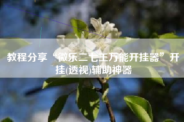 教程分享“微乐二七王万能开挂器	”开挂(透视)辅助神器