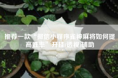 推荐一款“微信小程序雀神麻将如何提高胜率”开挂(透视)辅助