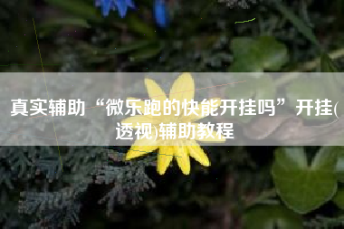 真实辅助“微乐跑的快能开挂吗	”开挂(透视)辅助教程