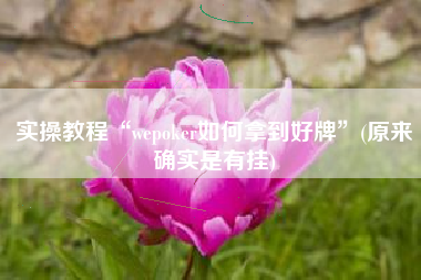 实操教程“wepoker如何拿到好牌	”(原来确实是有挂)