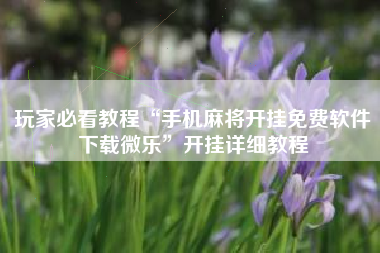 玩家必看教程“手机麻将开挂免费软件下载微乐”开挂详细教程