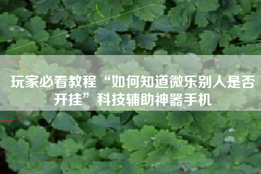 玩家必看教程“如何知道微乐别人是否开挂”科技辅助神器手机