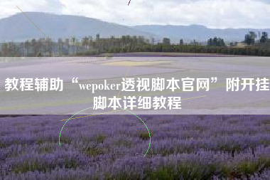 教程辅助“wepoker透视脚本官网	”附开挂脚本详细教程