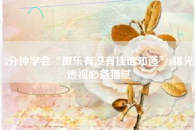 3分钟学会“微乐有没有挂谁知道”(曝光透视必备猫腻