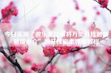 今日实测“微乐龙江麻将万能开挂器最新版本介”附开挂脚本详细教程