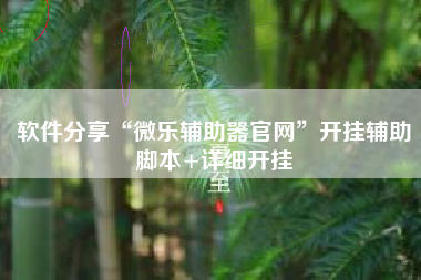 软件分享“微乐辅助器官网	”开挂辅助脚本+详细开挂