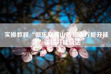 实操教程“微乐麻将山西扣点万能开挂器”详细开挂玩法