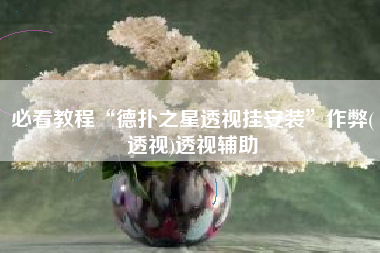 必看教程“德扑之星透视挂安装”作弊(透视)透视辅助