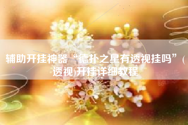辅助开挂神器“德扑之星有透视挂吗”(透视)开挂详细教程