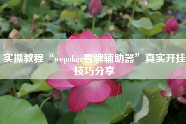 实操教程“wepoker看牌辅助器	”真实开挂技巧分享