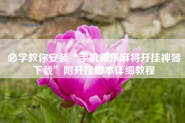 必学教你安装“手机微乐麻将开挂神器下载	”附开挂脚本详细教程