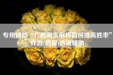 专用辅助“广西微乐麻将如何提高胜率	”作弊(透视)透视辅助