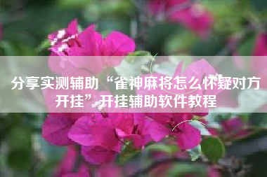 分享实测辅助“雀神麻将怎么怀疑对方开挂	”开挂辅助软件教程