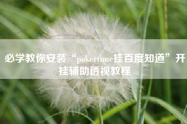 必学教你安装“pokertime挂百度知道”开挂辅助透视教程