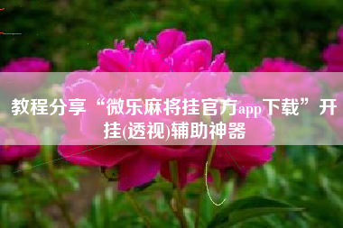 教程分享“微乐麻将挂官方app下载”开挂(透视)辅助神器