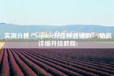 实测分析“wepoker开挂神器辅助	”(助赢详细开挂教程)