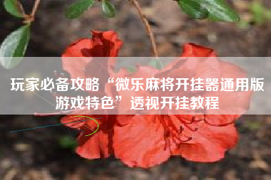 玩家必备攻略“微乐麻将开挂器通用版游戏特色”透视开挂教程