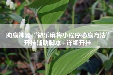 助赢神器“微乐麻将小程序必赢方法”开挂辅助脚本+详细开挂