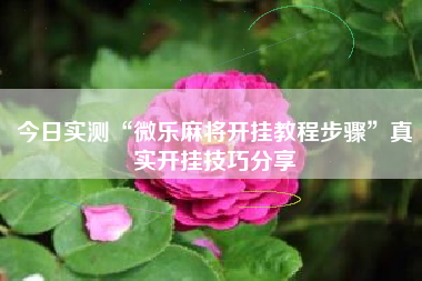 今日实测“微乐麻将开挂教程步骤”真实开挂技巧分享