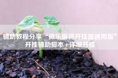 辅助教程分享“微乐麻将开挂器通用版”开挂辅助脚本+详细开挂