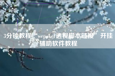 3分钟教程“wepoker透视脚本链接”开挂辅助软件教程