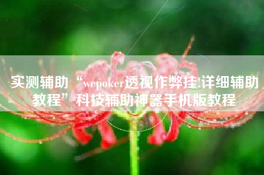实测辅助“wepoker透视作弊挂!详细辅助教程	”科技辅助神器手机版教程