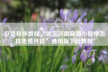安装程序教程“微乐河南麻将小程序怎样免费开挂	”通用版下载教程!