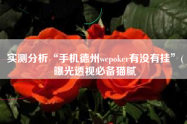 实测分析“手机德州wepoker有没有挂”(曝光透视必备猫腻